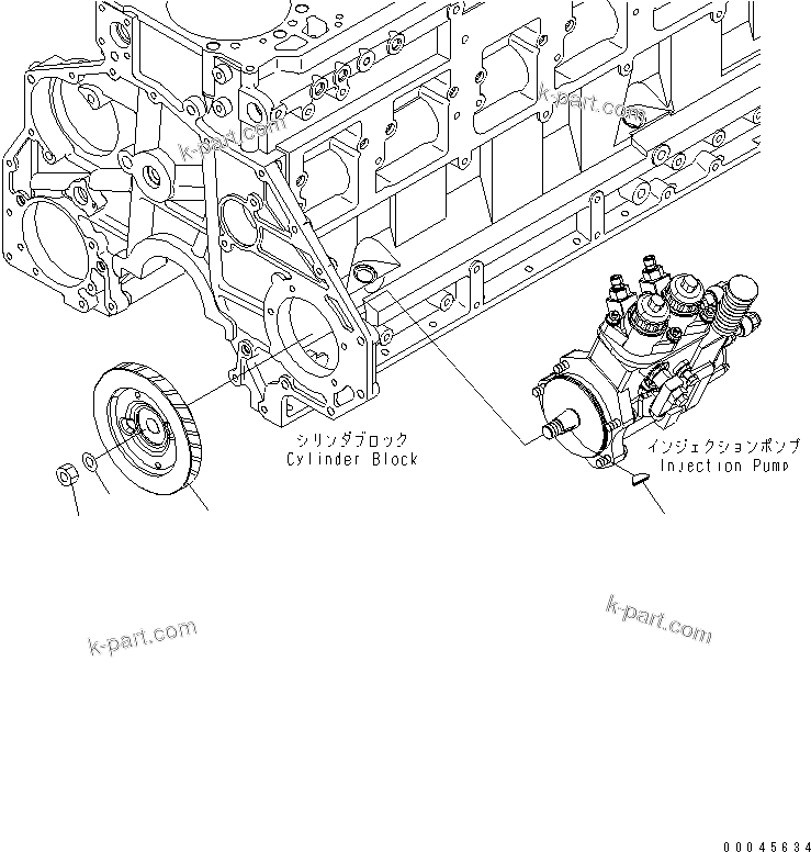 Komatsu parts book diagram for SAA6D125E-5F S/N 560001-UP: FUEL SUPPLY PUMP DRIVE