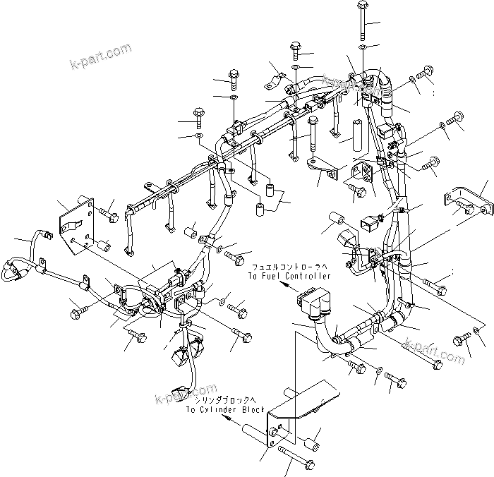 Komatsu parts book diagram for SAA6D125E-5F S/N 560001-UP: ELECTRICAL WIRING (1/2) (ENGINE HARNESS)(#560004-)