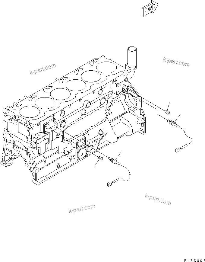 Komatsu parts book diagram for SAA6D125E-3A-8M S/N 310001-UP: WATER TEMPERATURE SENSOR
