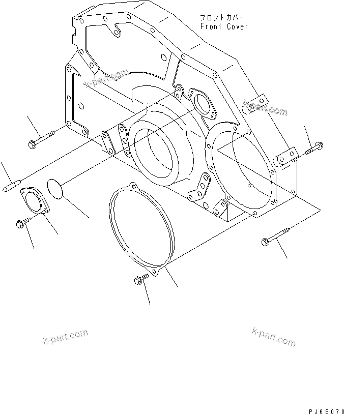 Komatsu parts book diagram for SAA6D125E-3A-8M S/N 310001-UP: FRONT COVER ACCESSORY PARTS