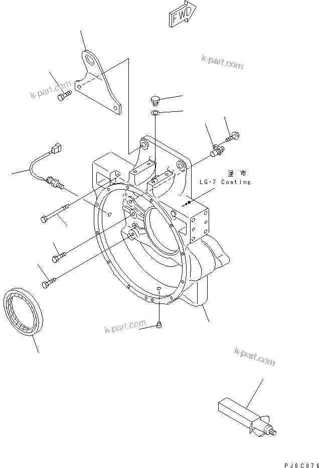 Komatsu parts book diagram for SAA6D125E-3A-8M S/N 310001-UP: FLYWHEEL HOUSING