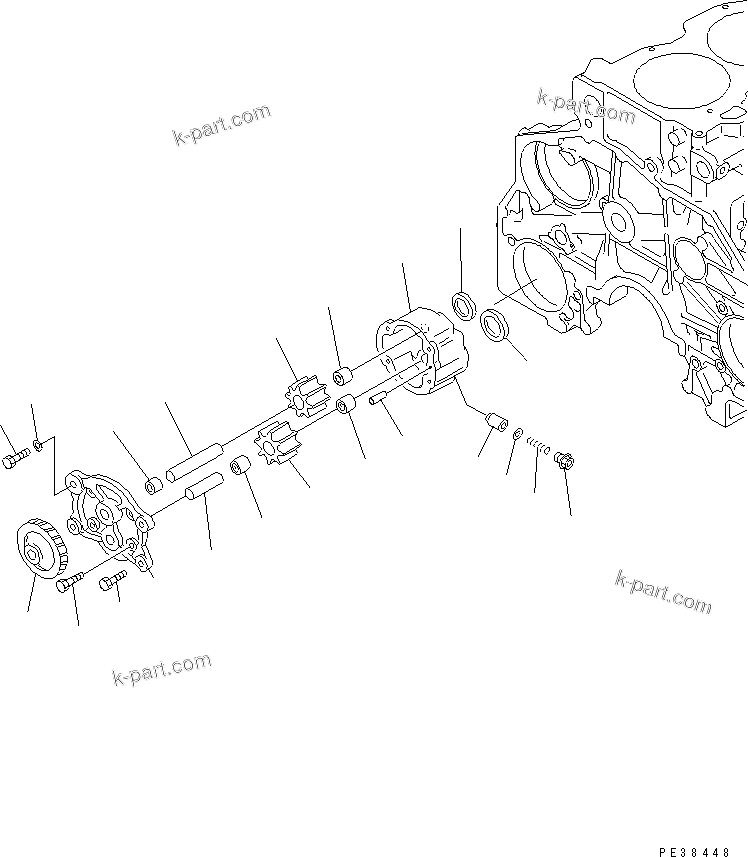 Komatsu parts book diagram for SAA6D125E-3A-8M S/N 310001-UP: OIL PUMP