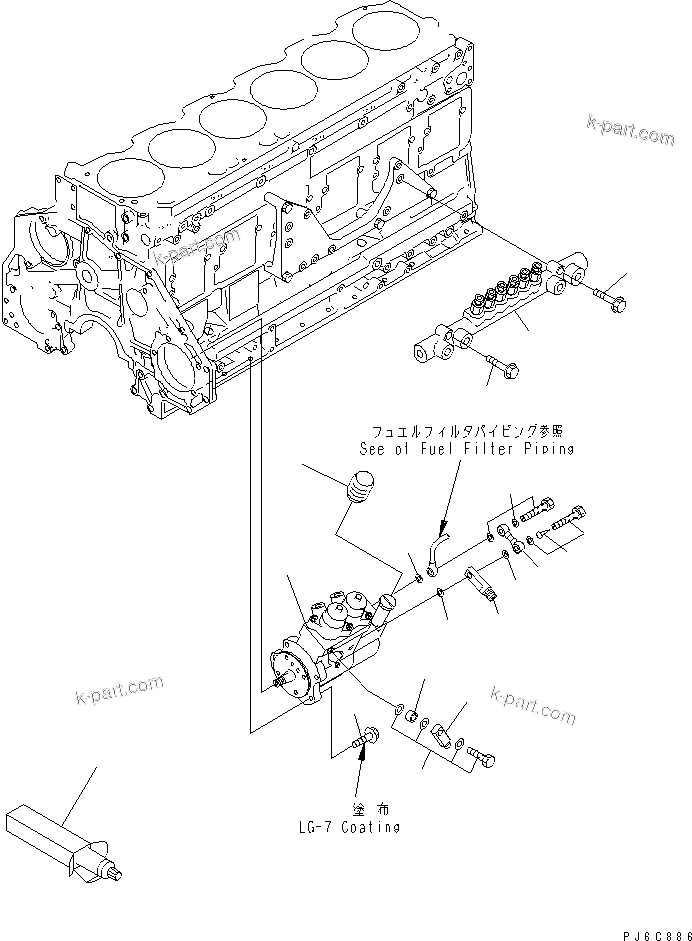 Komatsu parts book diagram for SAA6D125E-3A-8M S/N 310001-UP: FUEL SUPPLY PUMP AND COMMON RAIL