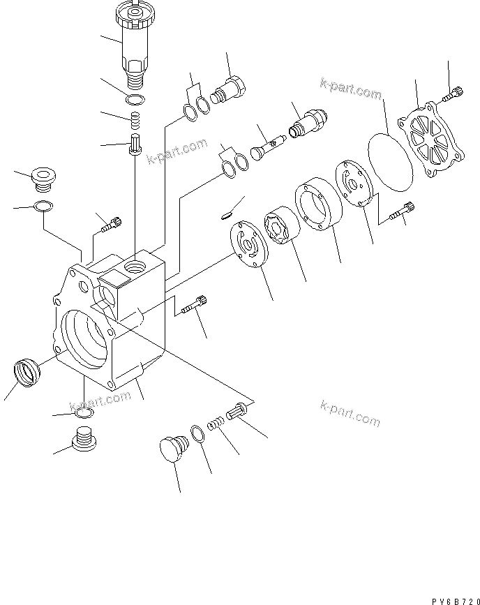 Komatsu parts book diagram for SAA6D125E-3A-8M S/N 310001-UP: FUEL SUPPLY PUMP (2/2) (FEED PUMP) (INNER PARTS)