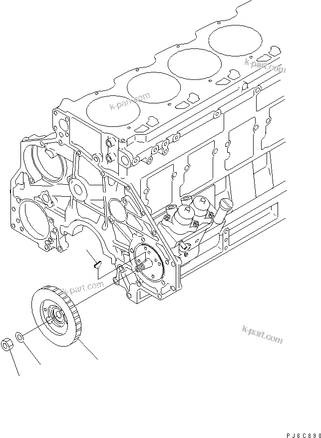 Komatsu parts book diagram for SAA6D125E-3A-8M S/N 310001-UP: FUEL SUPPLY PUMP DRIVE