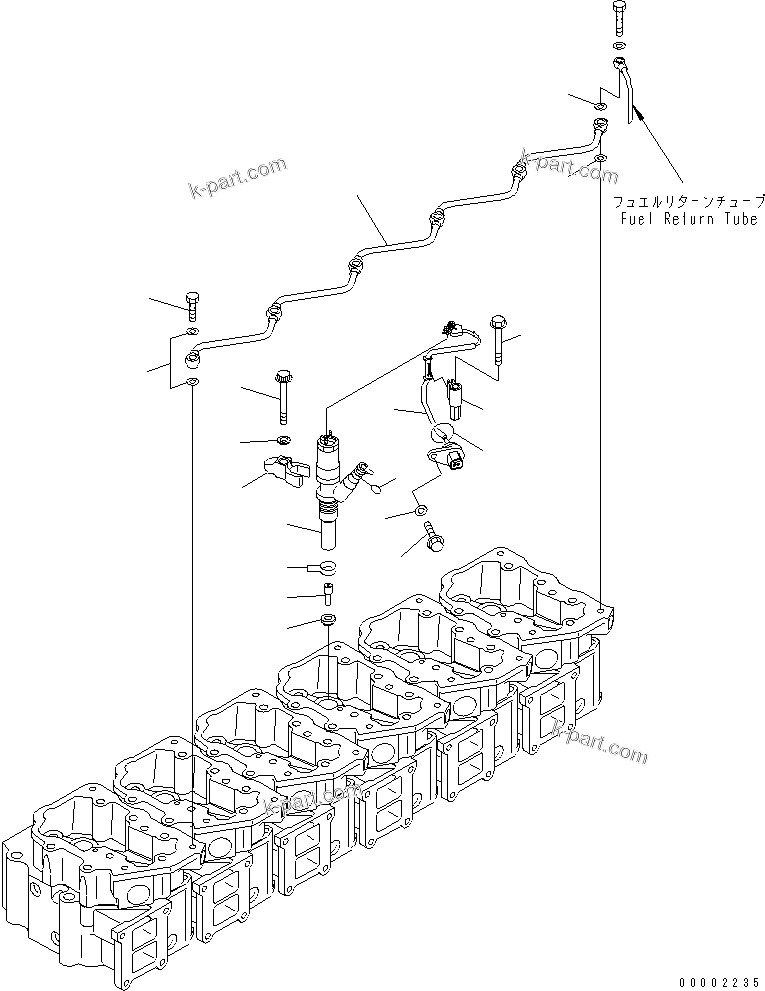Komatsu parts book diagram for SAA6D125E-3A-8M S/N 310001-UP: FUEL INJECTOR