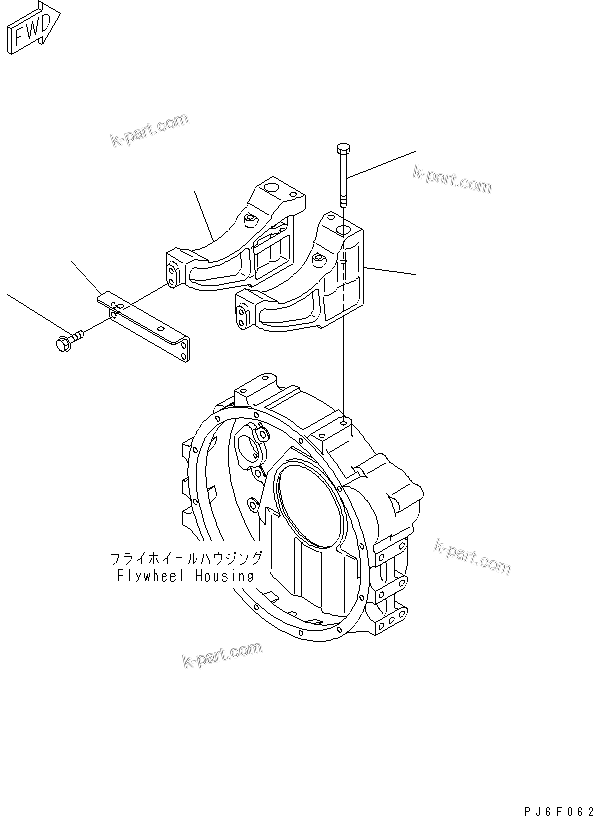 Komatsu parts book diagram for SAA6D102E-2FF-8 S/N 26274903-UP: MUFFLER MOUNTING(#26288402-)