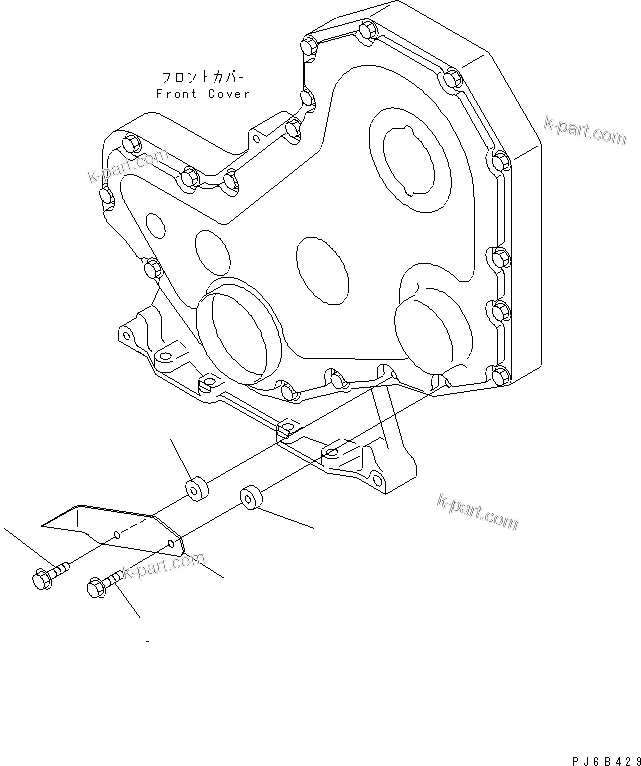 Komatsu parts book diagram for SAA6D102E-2FF-8 S/N 26274903-UP: FRONT COVER POINTER