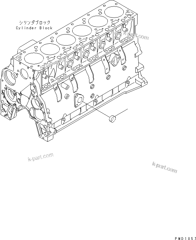 Komatsu parts book diagram for SAA6D102E-2FF-8 S/N 26274903-UP: CYLINDER BLOCK BLIND PLUG