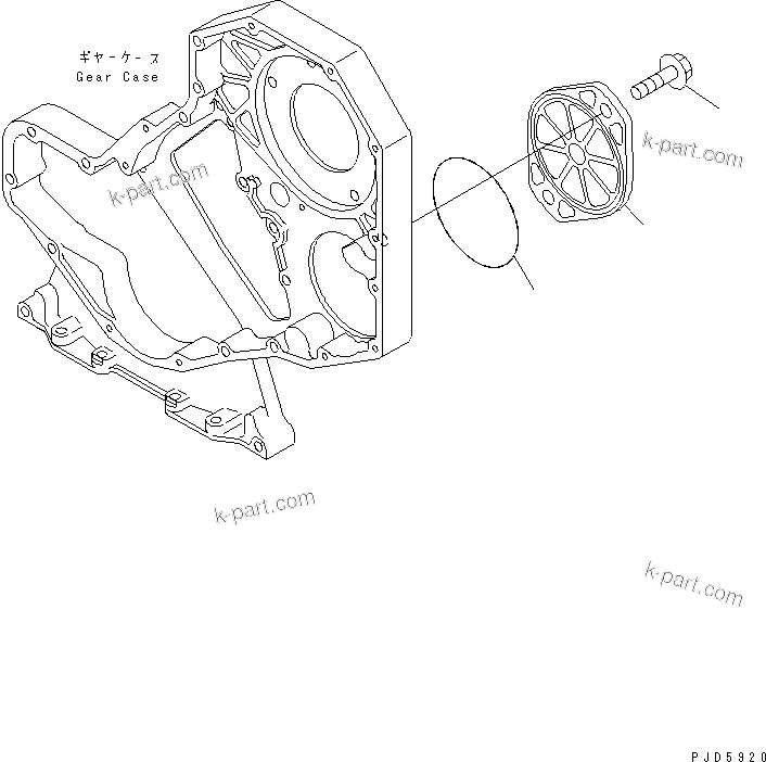 Komatsu parts book diagram for SAA6D102E-2FF-8 S/N 26274903-UP: FRONT GEAR TRAIN COVER