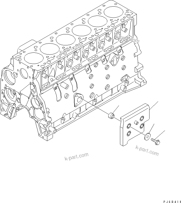 Komatsu parts book diagram for SAA6D102E-2FF-8 S/N 26274903-UP: NOISE PANEL CYLINDER BLOCK