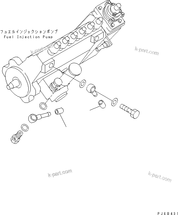 Komatsu parts book diagram for SAA6D102E-2FF-8 S/N 26274903-UP: FUEL INLET AND OUTLET JOINT CAP