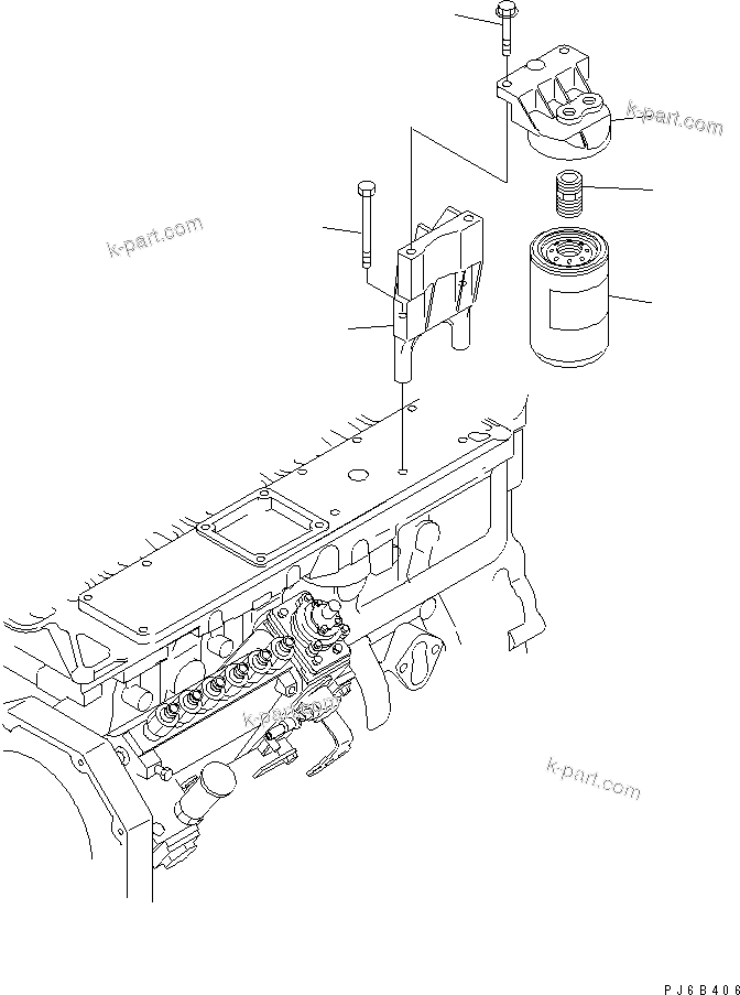 Komatsu parts book diagram for SAA6D102E-2FF-8 S/N 26274903-UP: FUEL FILTER(#26282900-)