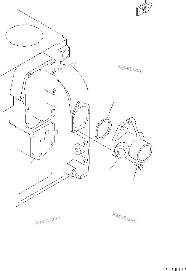 Komatsu parts book diagram for SAA6D102E-2FF-8 S/N 26274903-UP: WATER CONNECTOR