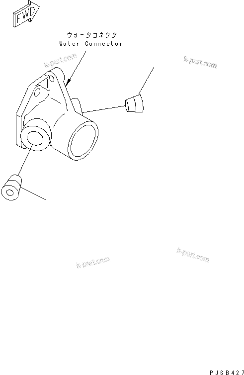 Komatsu parts book diagram for SAA6D102E-2FF-8 S/N 26274903-UP: WATER CONNECTOR PLUG