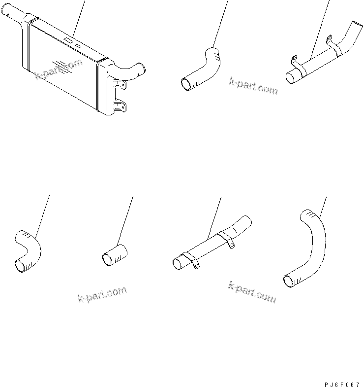 Komatsu parts book diagram for SAA6D102E-2FF-8 S/N 26274903-UP: AFTER COOLER(#26282901-)