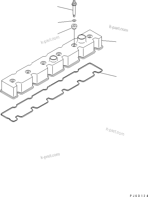 Komatsu parts book diagram for SAA6D114E-2CC-8M S/N 26800003-UP: HEAD COVER