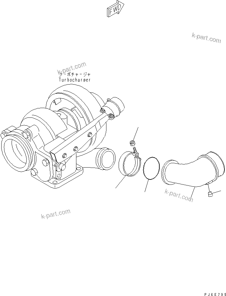 Komatsu parts book diagram for SAA6D114E-2CC-8M S/N 26800003-UP: AIR TRANSFER CONNECTION(#26801989-)