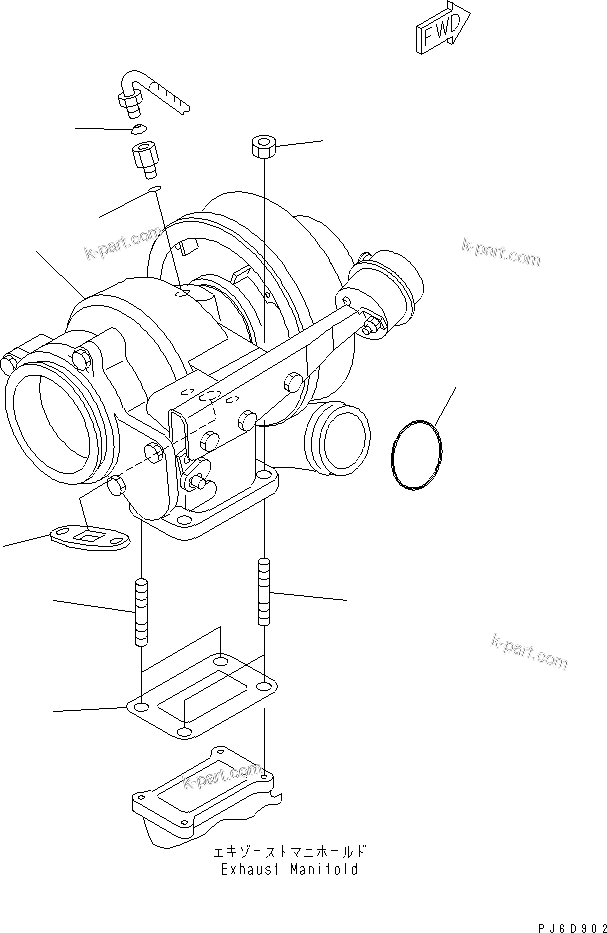 Komatsu parts book diagram for SAA6D114E-2CC-8M S/N 26800003-UP: TURBOCHARGER