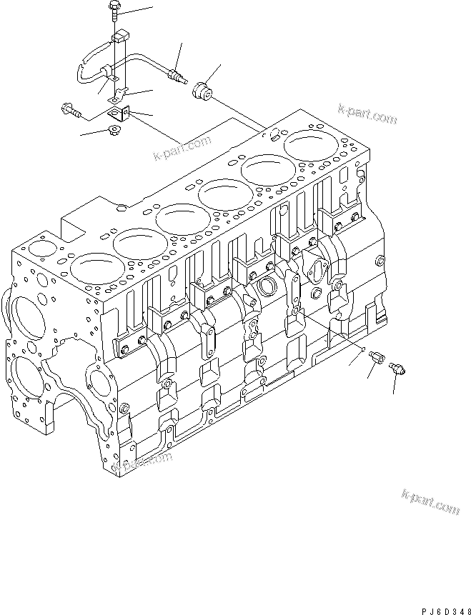 Komatsu parts book diagram for SAA6D114E-2CC-8M S/N 26800003-UP: WATER TEMPERATURE SENSOR AND OIL PRESSURE SWITCH