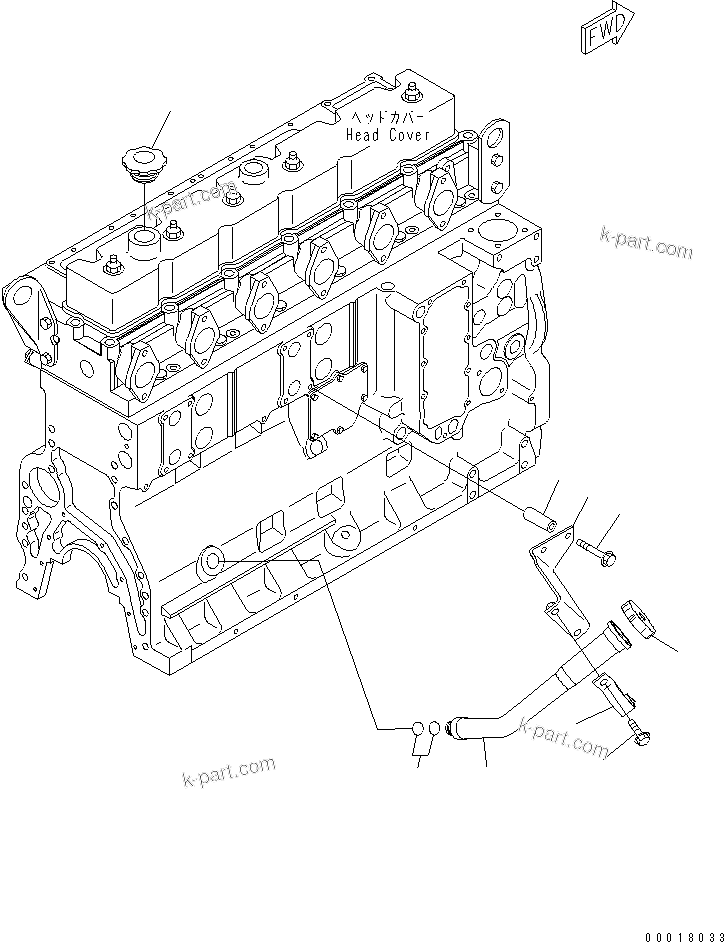 Komatsu parts book diagram for SAA6D114E-2CC-8M S/N 26800003-UP: OIL FILLER(#26801989-)