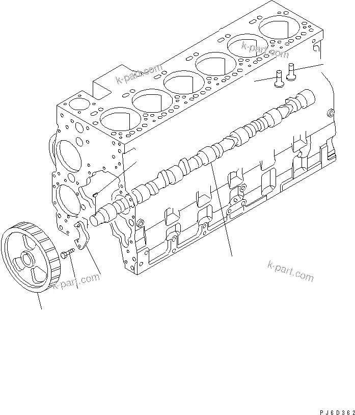 Komatsu parts book diagram for SAA6D114E-2CC-8M S/N 26800003-UP: CAMSHAFT