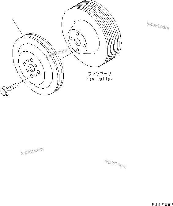 Komatsu parts book diagram for SAA6D114E-2CC-8M S/N 26800003-UP: ACCESSORY PULLEY(#26801989-)