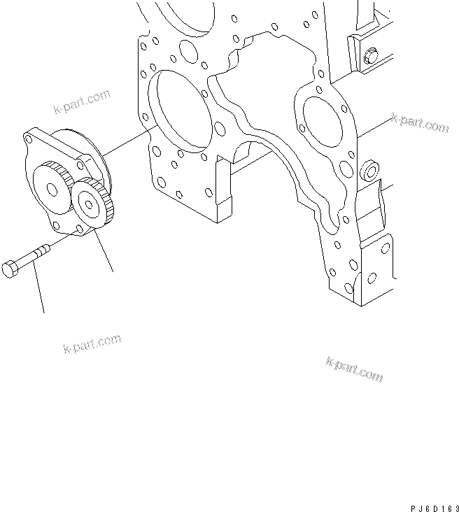 Komatsu parts book diagram for SAA6D114E-2CC-8M S/N 26800003-UP: OIL PUMP