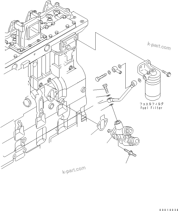 Komatsu parts book diagram for SAA6D114E-2CC-8M S/N 26800003-UP: FUEL TRANSFER PUMP(#26801989-)