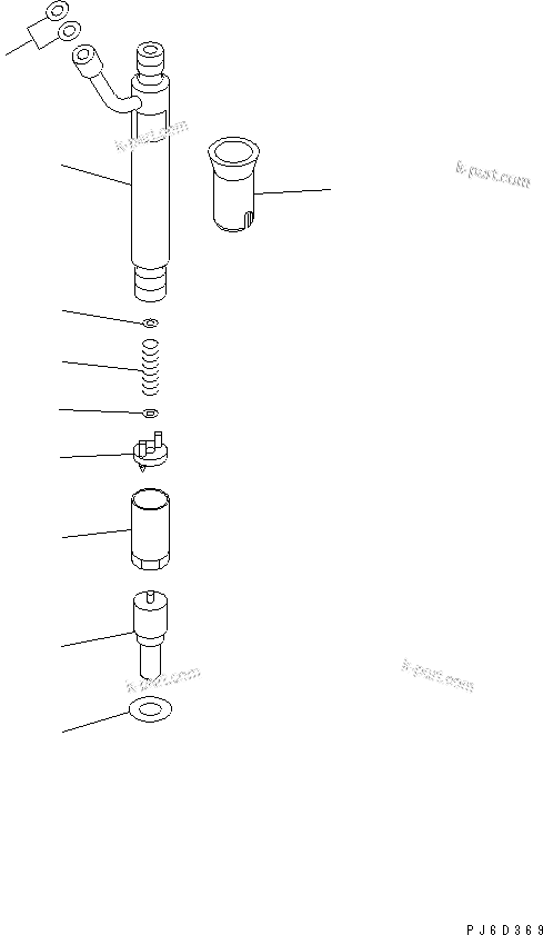 Komatsu parts book diagram for SAA6D114E-2CC-8M S/N 26800003-UP: INJECTION NOZZLE