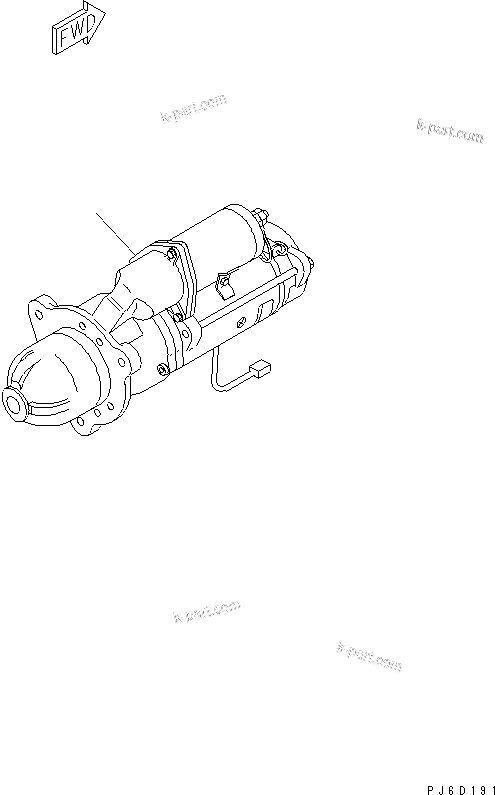 Komatsu parts book diagram for SAA6D114E-2CC-8M S/N 26800003-UP: STARTER MOTOR (7.5KW)