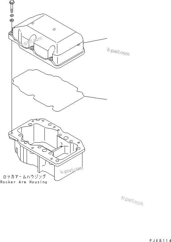 Komatsu parts book diagram for SAA6D170E-3BC-8C S/N 310001-UP: ROCKER ARM HOUSING COVER