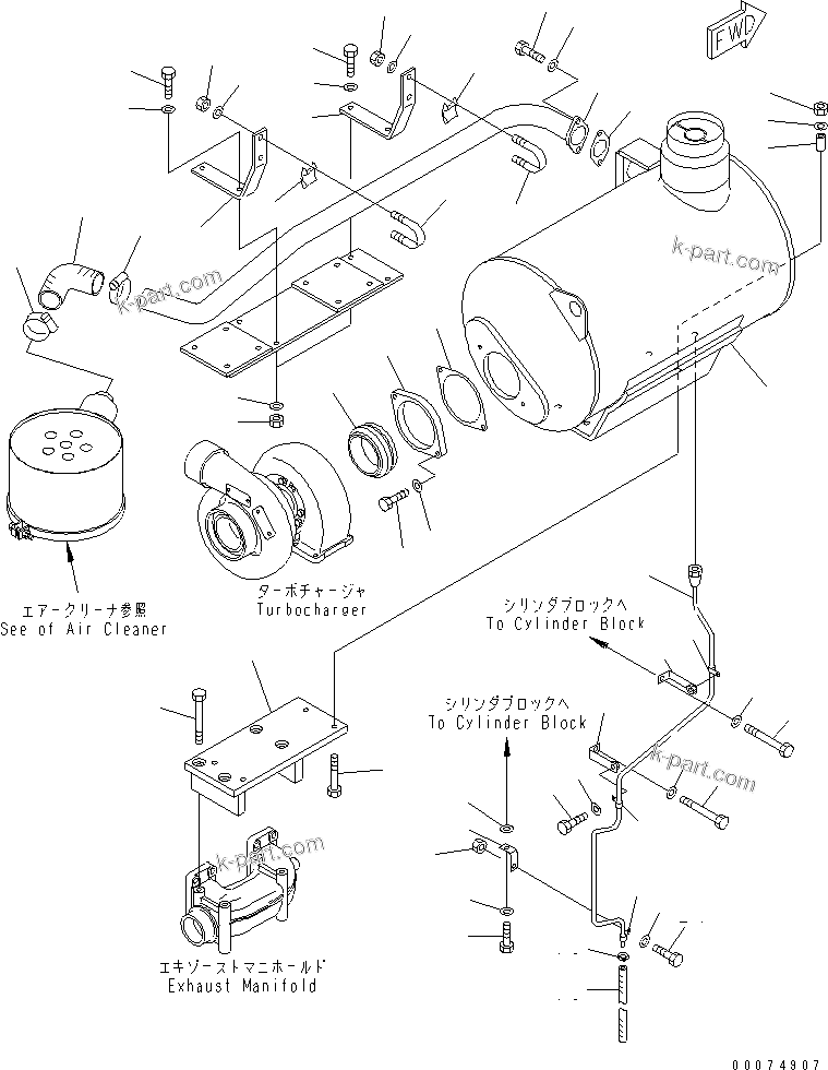 Komatsu parts book diagram for SAA6D170E-3BC-8C S/N 310001-UP: MUFFLER (EXTREME COLD TERRAIN SPEC. FOR CIS)(#313127-)