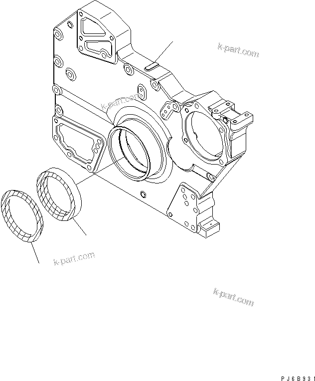 Komatsu parts book diagram for SAA6D170E-3BC-8C S/N 310001-UP: FRONT COVER(#310005-)