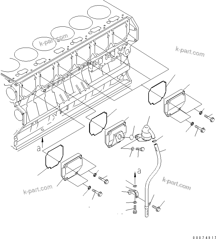 Komatsu parts book diagram for SAA6D170E-3BC-8C S/N 310001-UP: CAM FOLLOWER COVER(#310024-)