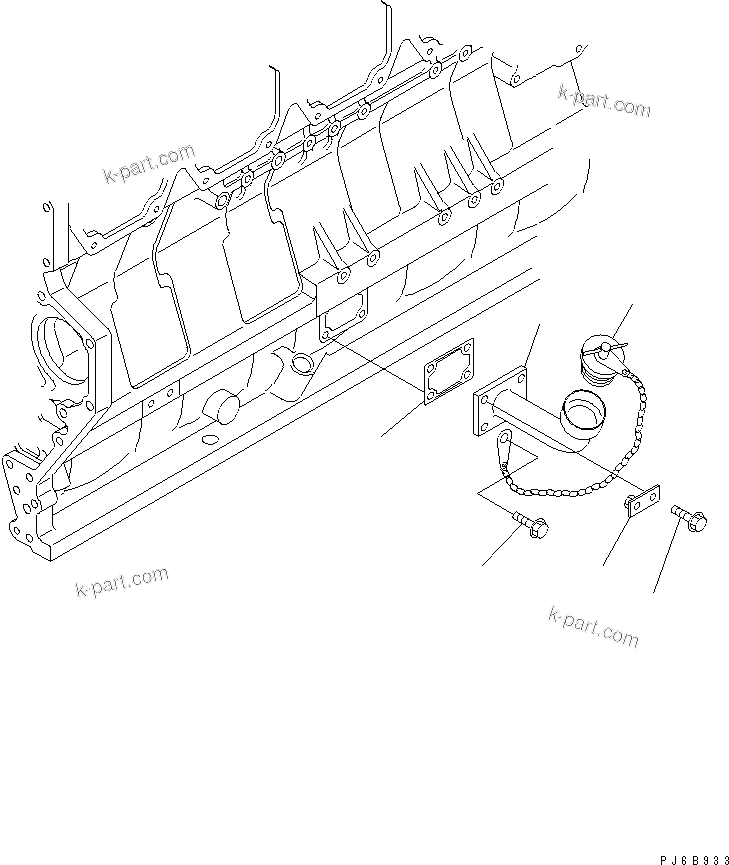 Komatsu parts book diagram for SAA6D170E-3BC-8C S/N 310001-UP: OIL FILLER(#310005-)