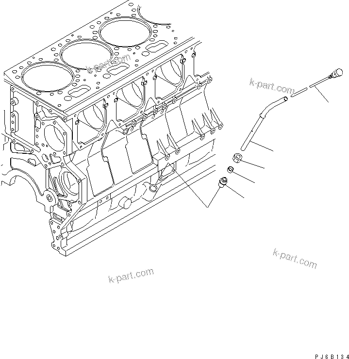 Komatsu parts book diagram for SAA6D170E-3BC-8C S/N 310001-UP: OIL LEVEL GAUGE(#310005-)
