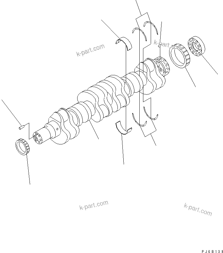 Komatsu parts book diagram for SAA6D170E-3BC-8C S/N 310001-UP: CRANKSHAFT