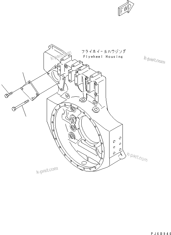 Komatsu parts book diagram for SAA6D170E-3BC-8C S/N 310001-UP: REAR POWER TAKE OFF(#310005-)