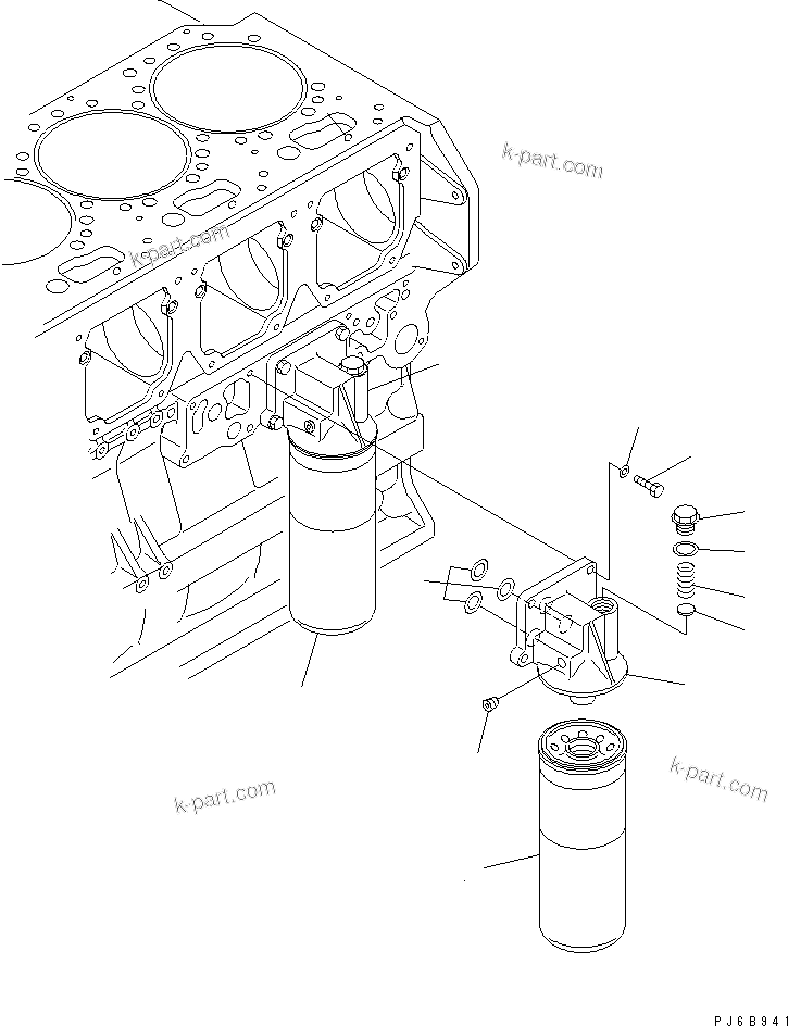 Komatsu parts book diagram for SAA6D170E-3BC-8C S/N 310001-UP: OIL FILTER