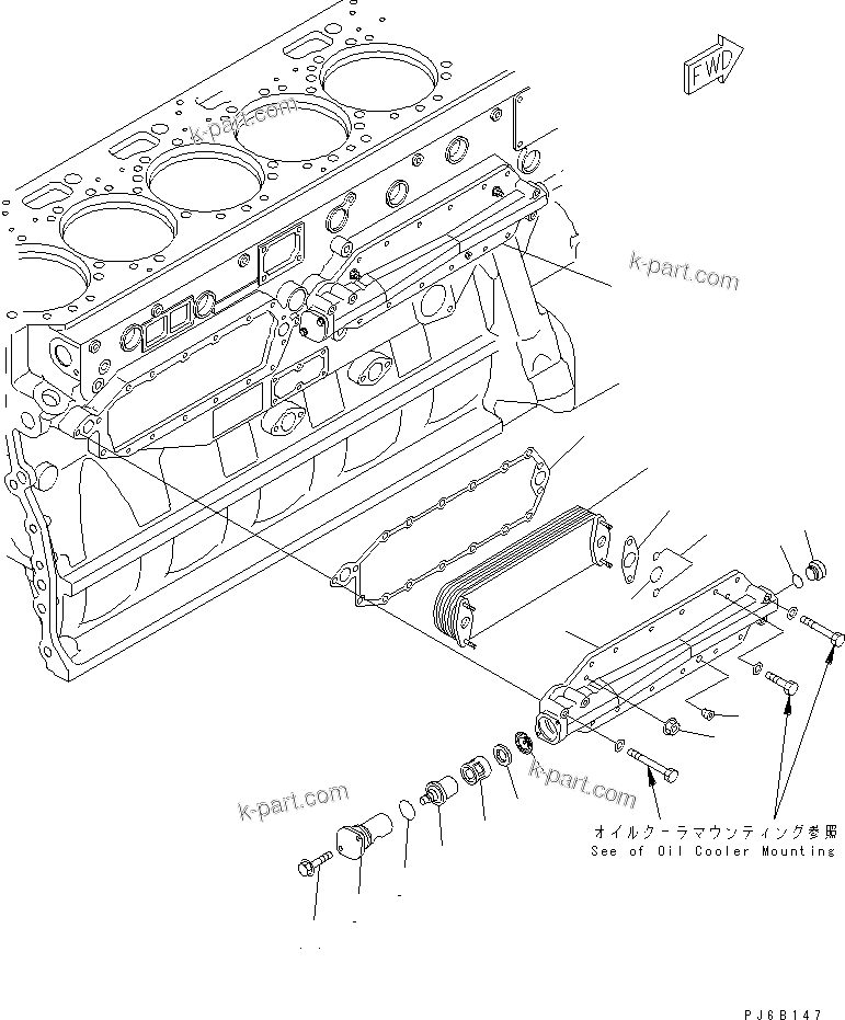 Komatsu parts book diagram for SAA6D170E-3BC-8C S/N 310001-UP: OIL COOLER