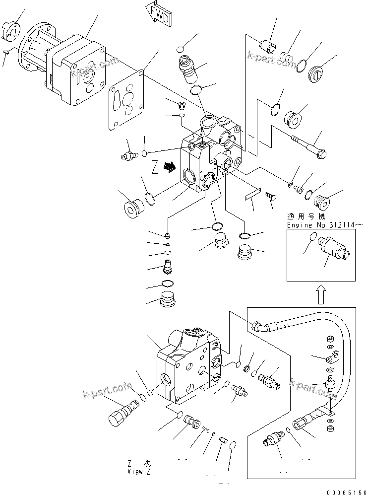 Komatsu parts book diagram for SAA6D170E-3BC-8C S/N 310001-UP: FUEL INJECTION PUMP (INNER PARTS)(#310448-)