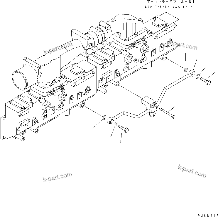 Komatsu parts book diagram for SAA6D170E-3BC-8C S/N 310001-UP: FUEL RETURN(#310012-)