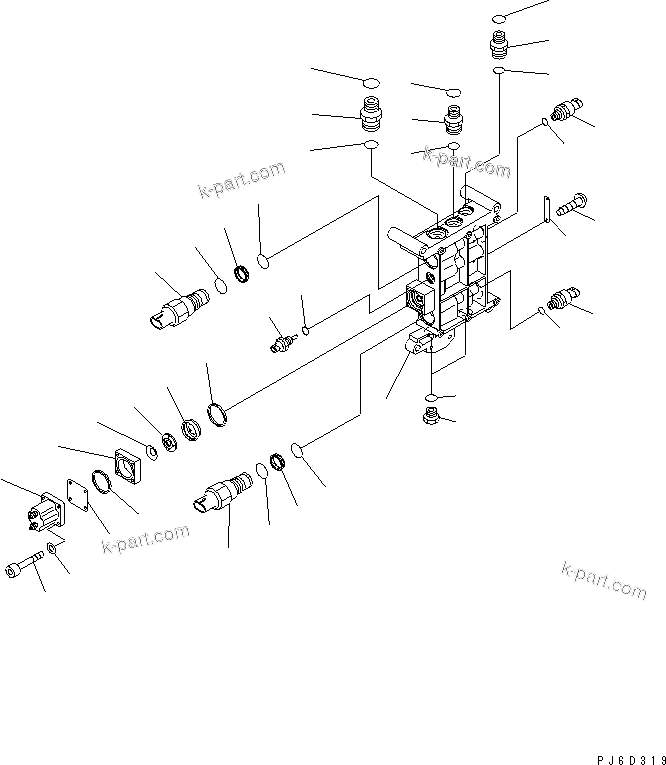 Komatsu parts book diagram for SAA6D170E-3BC-8C S/N 310001-UP: FUEL CONTROL VALVE (INNER PARTS)(#310164-)