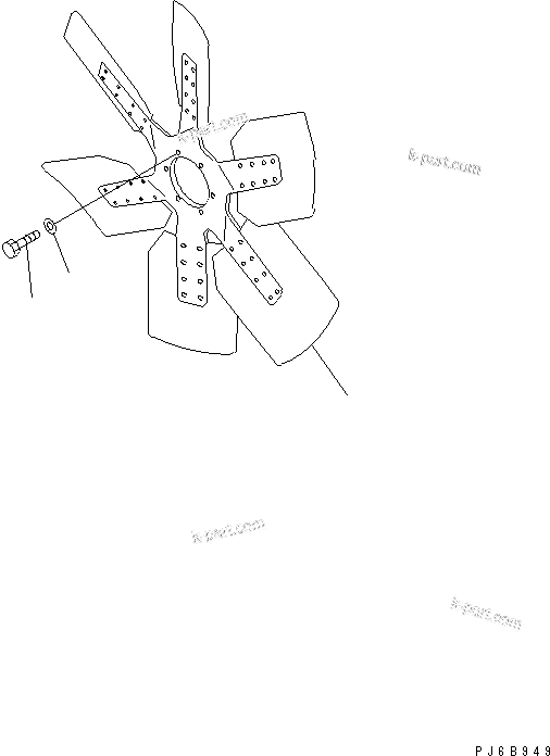 Komatsu parts book diagram for SAA6D170E-3BC-8C S/N 310001-UP: COOLING FAN (BLOWER FAN TYPE)(#315606-)