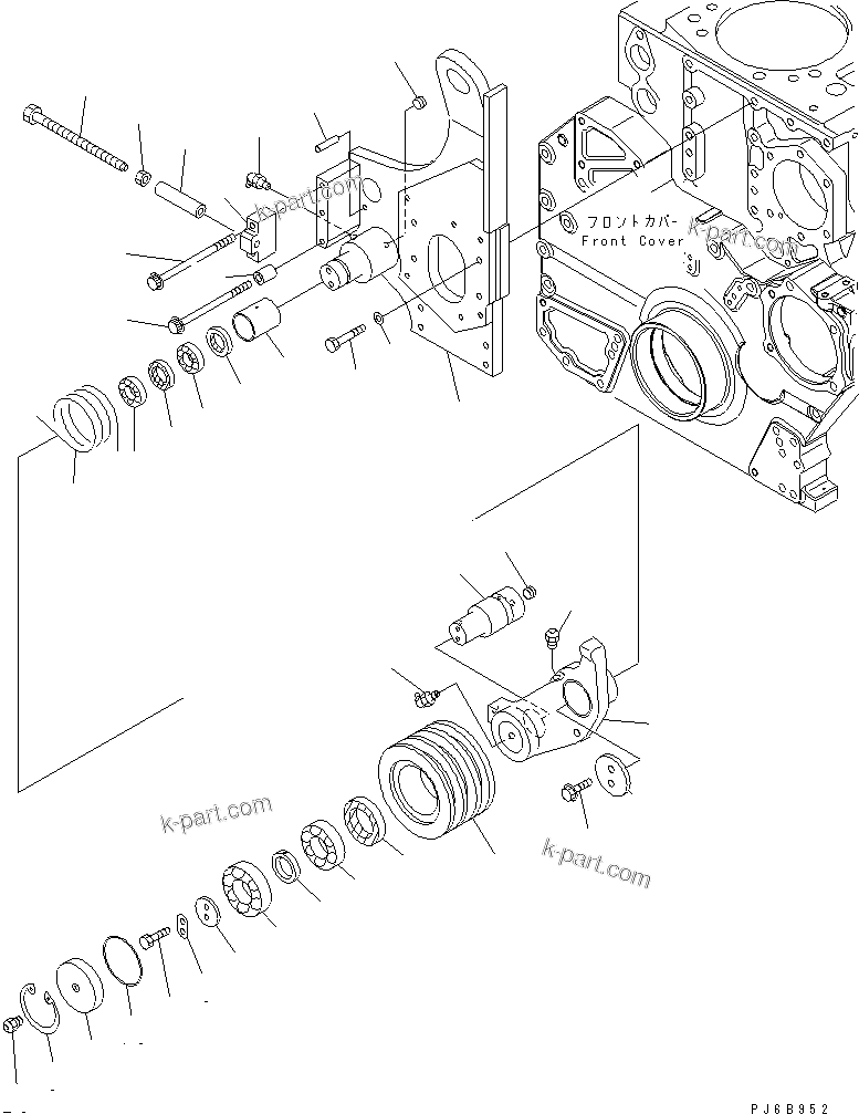 Komatsu parts book diagram for SAA6D170E-3BC-8C S/N 310001-UP: TENSION PULLEY (EXTREME COLD TERRAIN SPEC. FOR CIS)(#313127-)