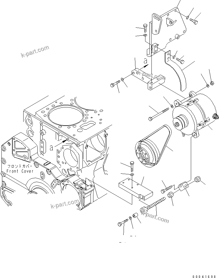 Komatsu parts book diagram for SAA6D170E-3BC-8C S/N 310001-UP: ALTERNATOR MOUNTING (75A) (EXTREME COLD TERRAIN SPEC. FOR CIS)(#313127-)