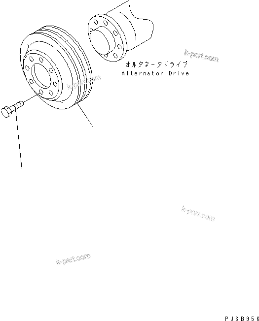Komatsu parts book diagram for SAA6D170E-3BC-8C S/N 310001-UP: ALTERNATOR DRIVE(#310005-)