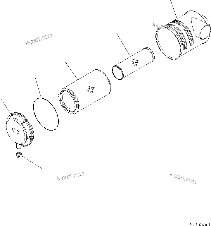 Komatsu parts book diagram for SAA6D140E-5F-03 S/N 530001-UP: AIR CLEANER (INNER PARTS)(#530043-)