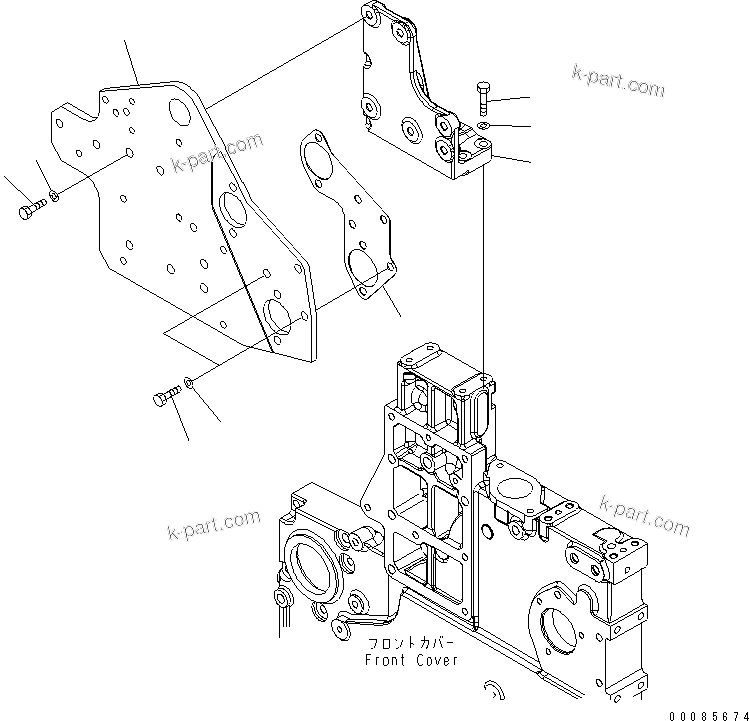Komatsu parts book diagram for SAA6D140E-5F-03 S/N 530001-UP: EXHAUST GAS RECIRCULATION VALVE (6/6) (ENGINE FRONT HANGER)(#535716-)